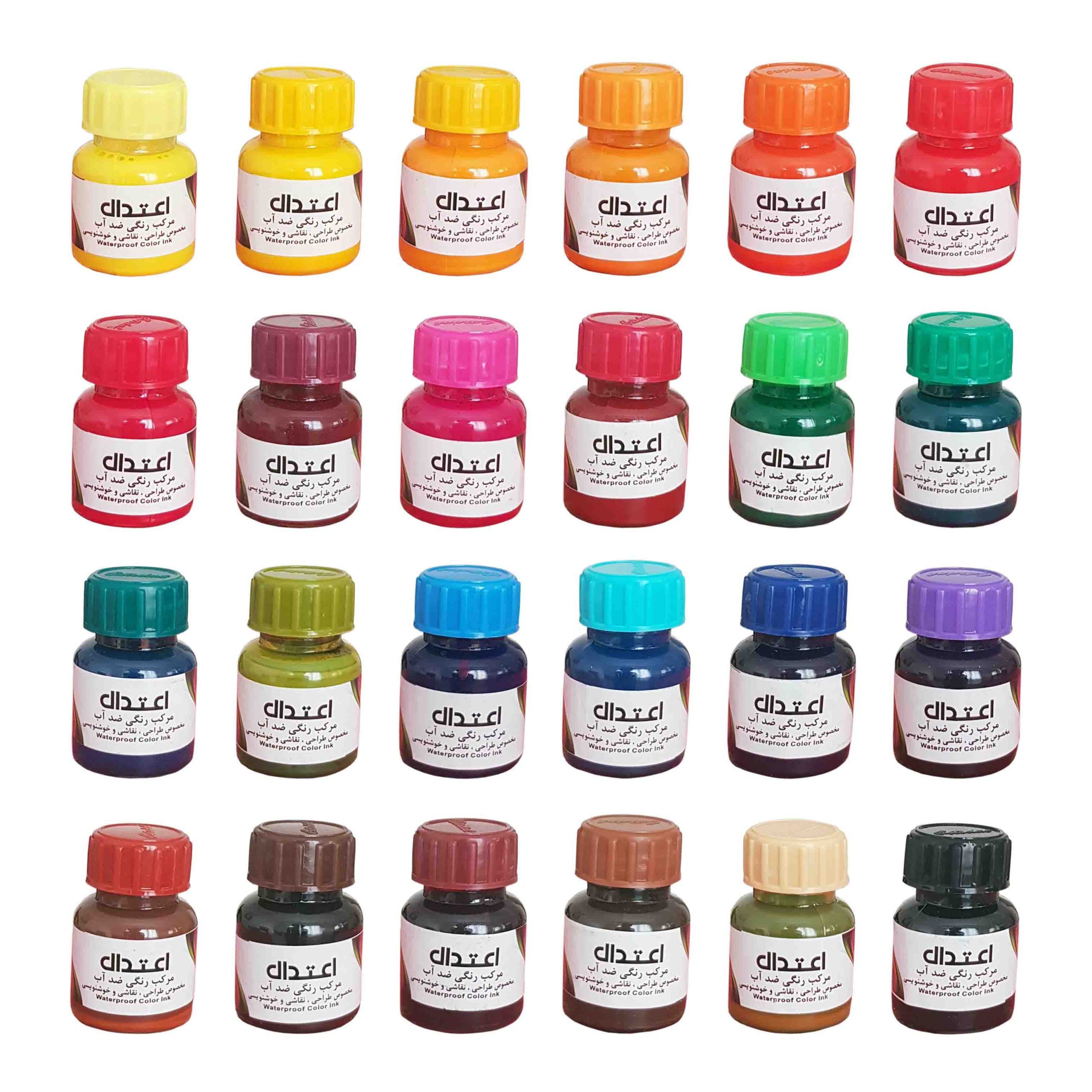 جعبه 24 رنگ مرکب رنگی 25 میل اعتدال04